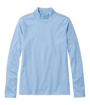 Women's Pima Cotton Tee, Long-Sleeve Mockneck