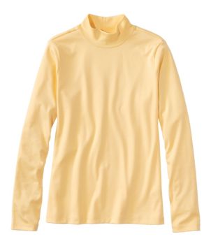 Women's Pima Cotton Tee, Long-Sleeve Mockneck