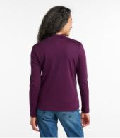 Women s Pima Cotton Tee Long Sleeve Mockneck Tees Knit Tops