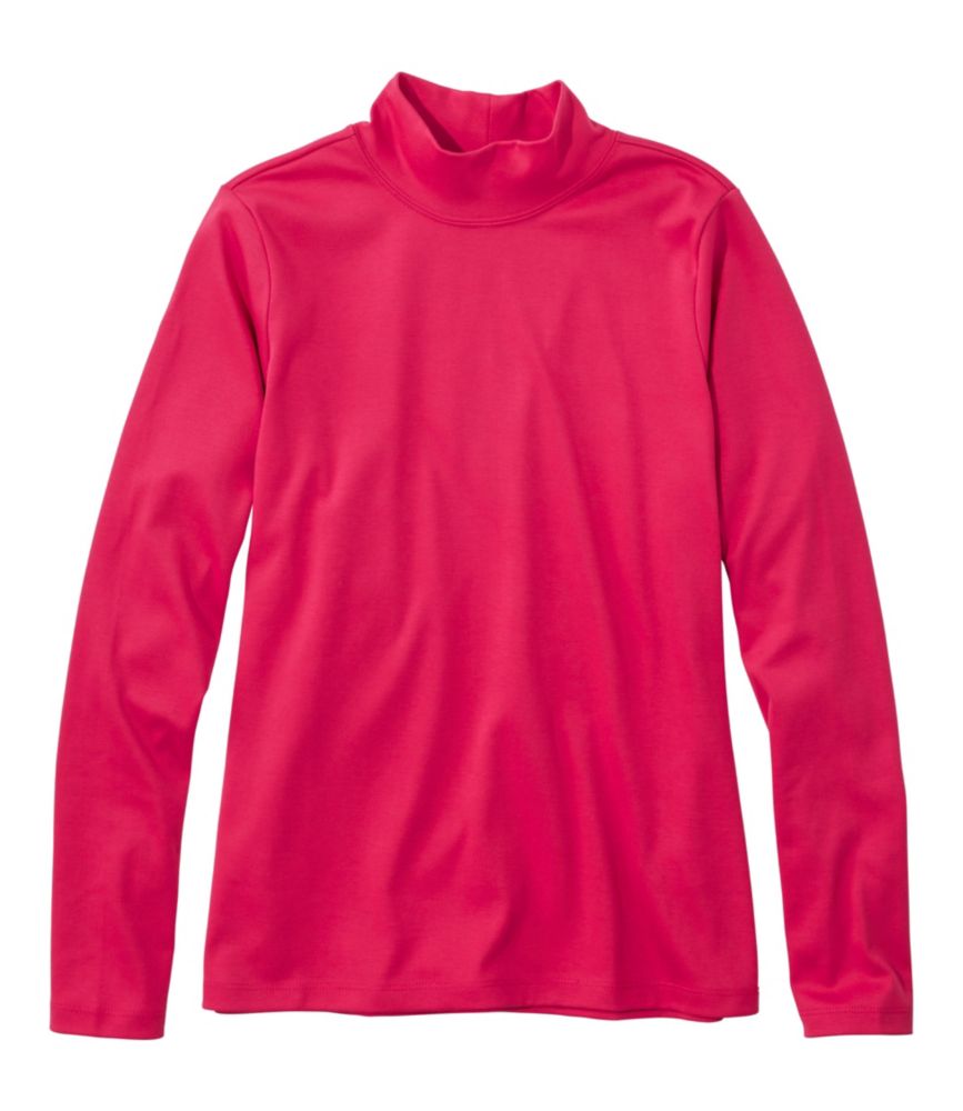 Women's Pima Cotton Tee, Long-Sleeve Mockneck