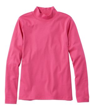 Women's Pima Cotton Tee, Long-Sleeve Mockneck