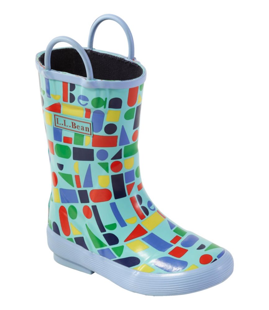 Toddlers' Puddle Stompers Rain Boots, Print, Teal Aqua Shapes, small image number 6