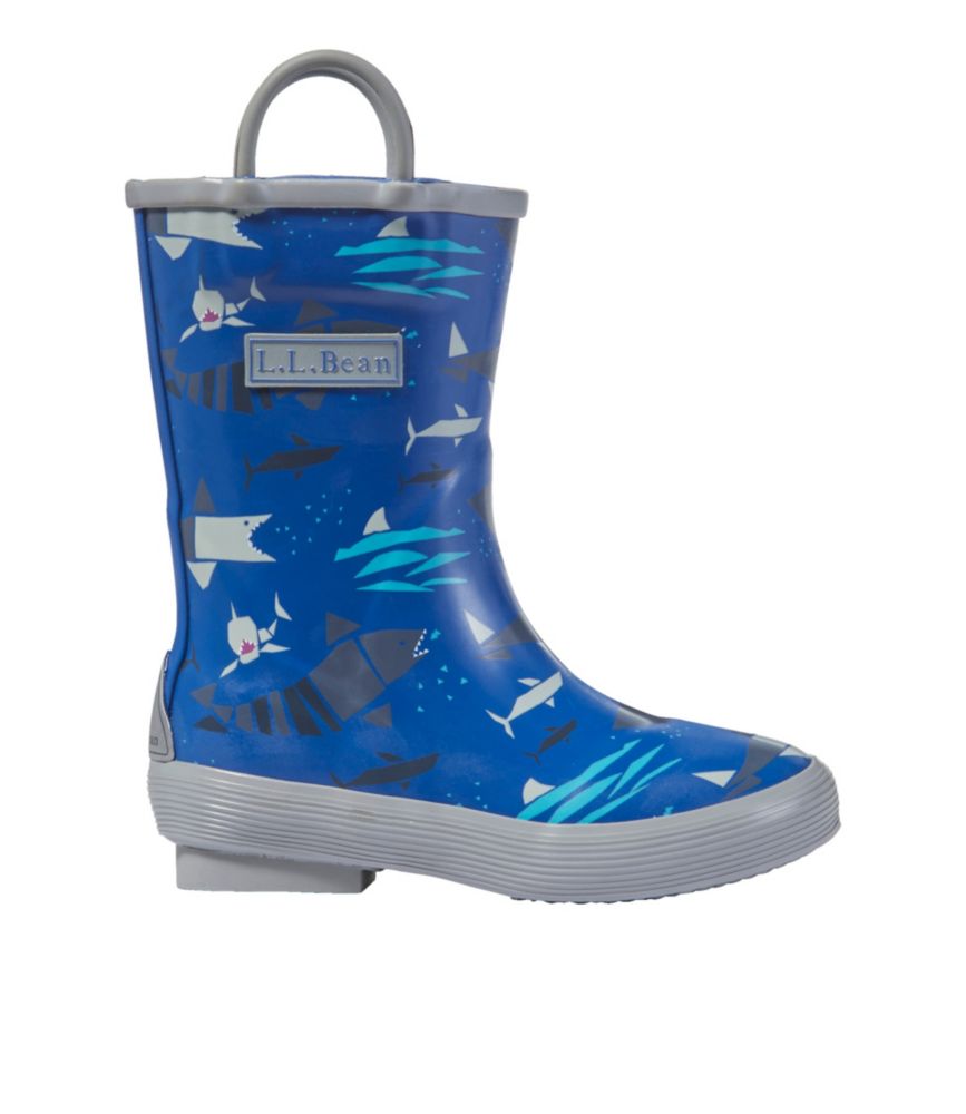 Toddlers' Puddle Stompers Rain Boots, Print, Deep Sapphire Shark Geo, small image number 1