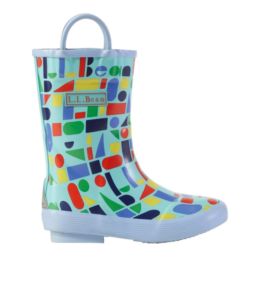 Toddlers' Puddle Stompers Rain Boots, Print, Teal Aqua Shapes, small image number 1