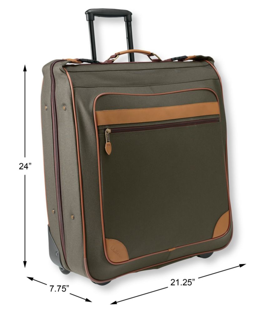 leather garment bag with wheels