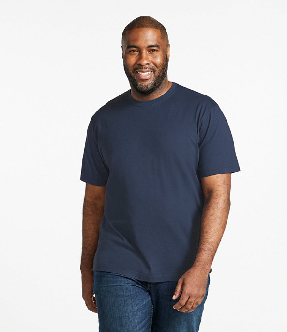 Men's Carefree Unshrinkable T-Shirt Slightly Fitted, Navy Blue, large image number 3