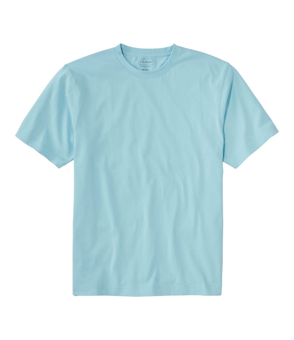 Men's Carefree Unshrinkable Tee, Traditional Fit Short-Sleeve Mist Blue Extra Large, Cotton | L.L.Bean