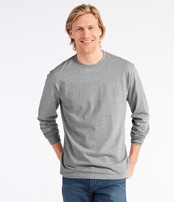 Men's Carefree Long-Sleeve Unshrinkable Shirt, Charcoal Heather, large image number 1