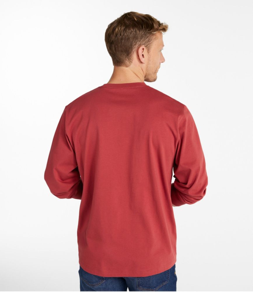 Men's Carefree Unshrinkable Tee, Traditional Fit, Long-Sleeve, Light Mahogany, small image number 3