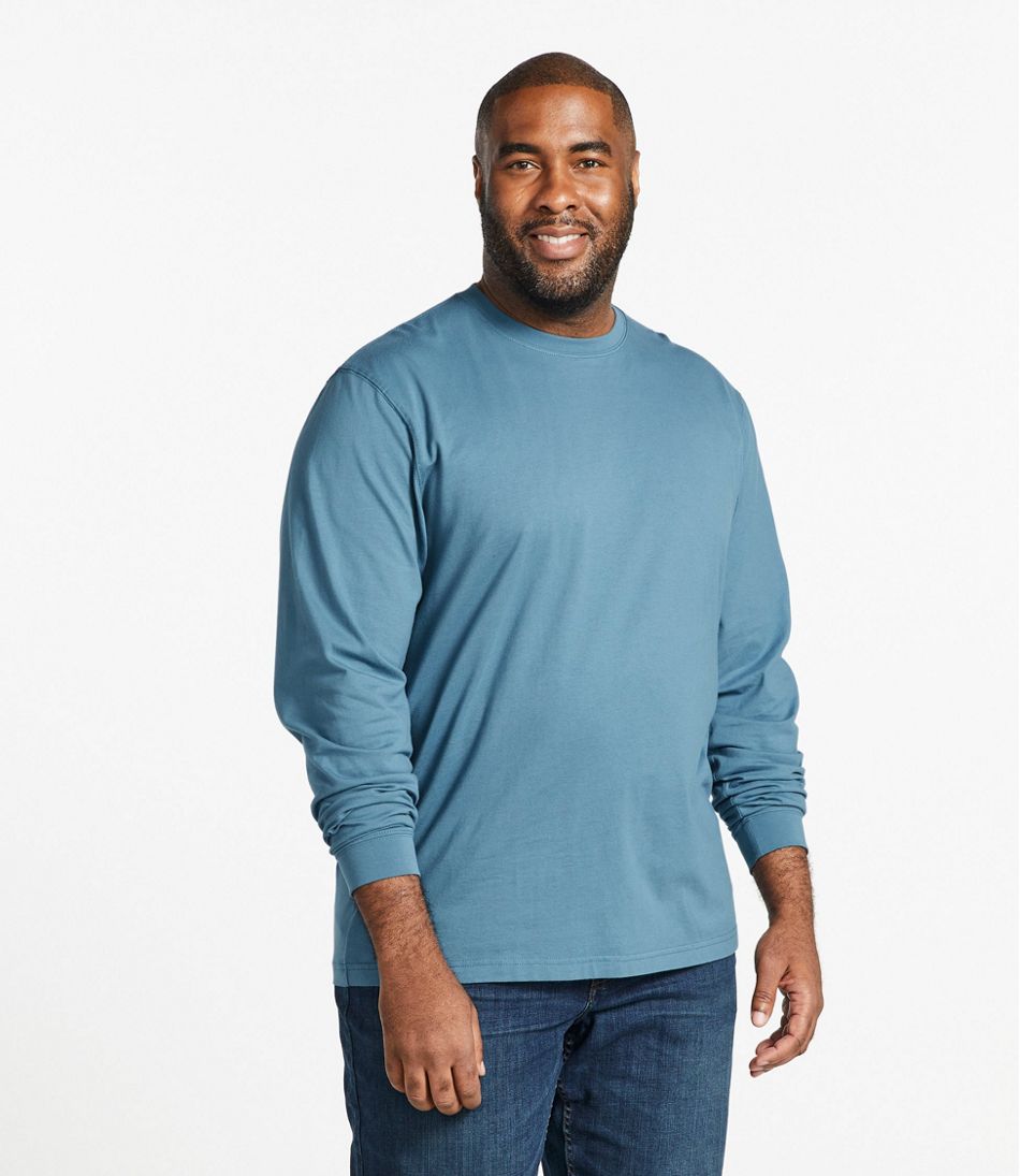 L.L.Bean Carefree Unshrinkable Long Sleeve T-Shirt in Gray Heather at Nordstrom, Size X-Large