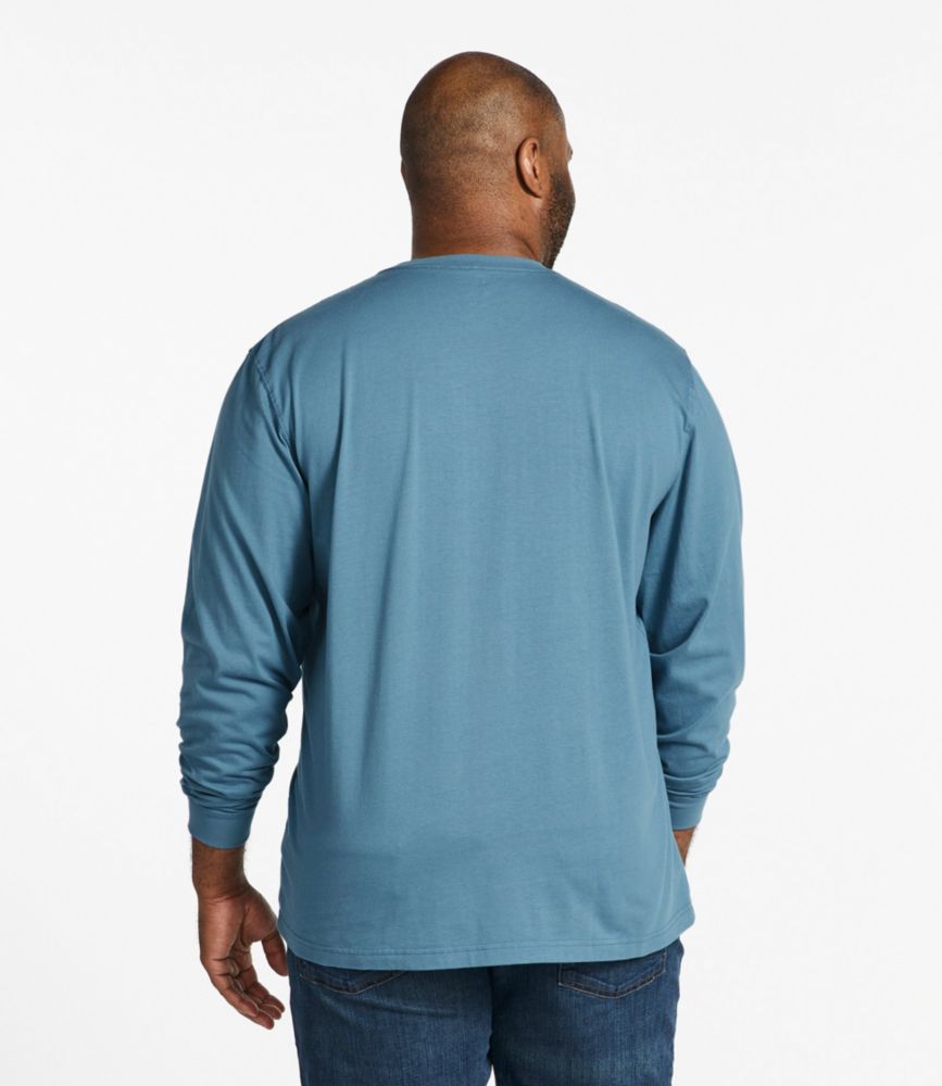 Men's Carefree Unshrinkable Tee, Traditional Fit, Long-Sleeve, Delta Blue, small image number 5