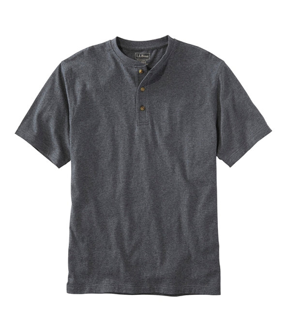 Men's Carefree Unshrinkable Shirt, Henley Short-Sleeve, Charcoal Heather, large image number 0