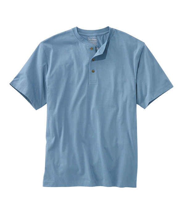 Men's Carefree Unshrinkable Shirt, Henley, Delta Blue, large image number 0