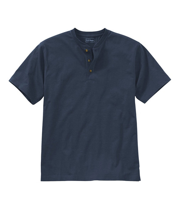 Men's Carefree Unshrinkable Shirt, Henley, Navy Blue, largeimage number 0