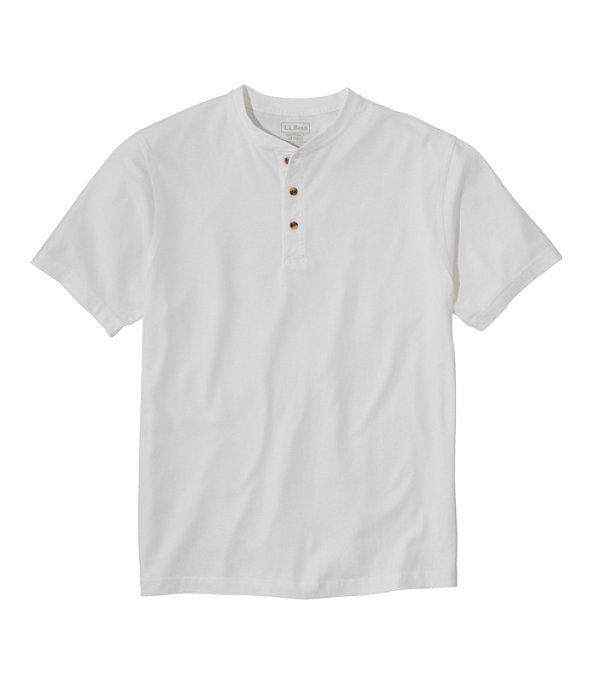 Men's Carefree Unshrinkable Shirt, Henley, White, large image number 0