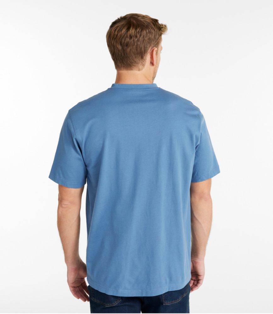 Men's Carefree Unshrinkable Tee, Traditional Fit, Henley, Gray Heather, small image number 3