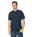 Men's Carefree Unshrinkable Shirt, Henley, Navy Blue, small image number 1
