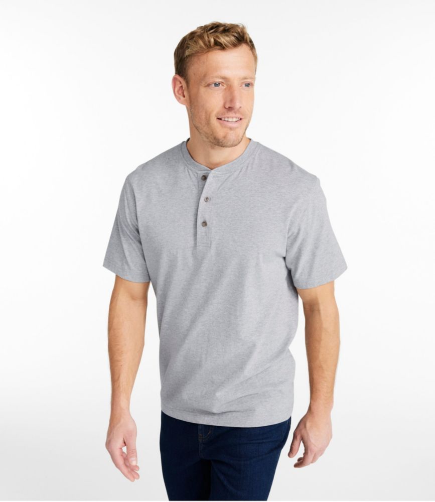 Men's Carefree Unshrinkable Tee, Traditional Fit, Henley