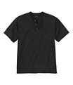 Men's Carefree Unshrinkable Shirt, Henley Short-Sleeve, Black, small image number 0