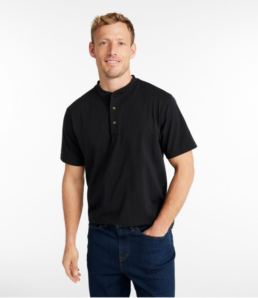 Men's Carefree Unshrinkable Tee, Traditional Fit, Henley