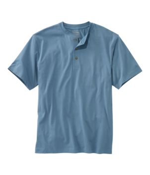 Men's Carefree Unshrinkable Tee, Traditional Fit, Henley