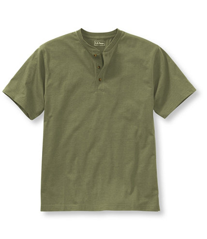 Men's Carefree Unshrinkable Tee,Traditional Fit Short-Sleeve Henley