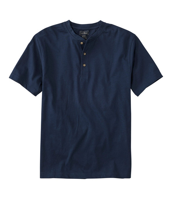 Men's Carefree Unshrinkable Shirt, Henley, Navy Blue, large image number 0