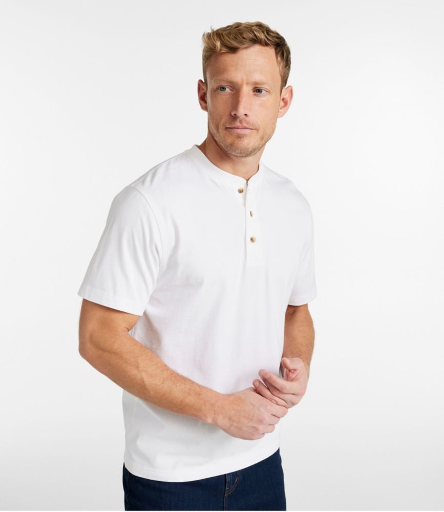 Men's Carefree Unshrinkable Tee, Traditional Fit, Henley