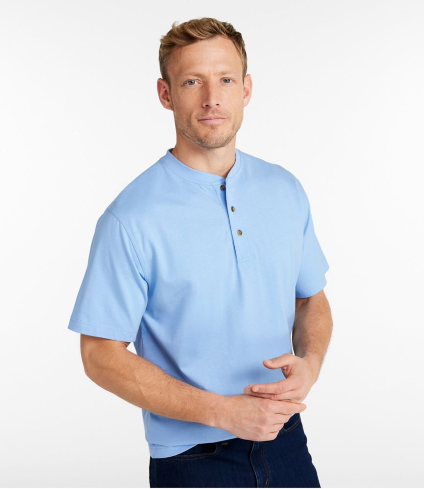 Men's Carefree Unshrinkable Tee, Traditional Fit, Henley