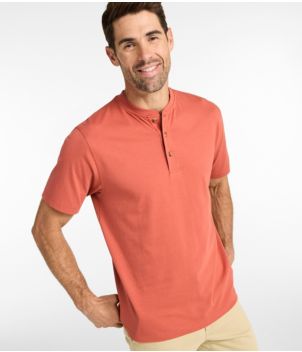 Men's Carefree Unshrinkable Tee, Traditional Fit, Henley