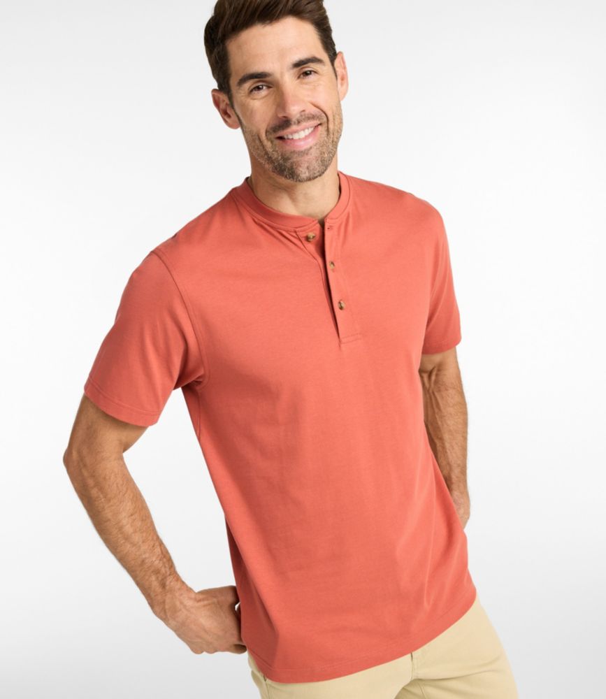 Men's Carefree Unshrinkable Tee, Traditional Fit, Henley