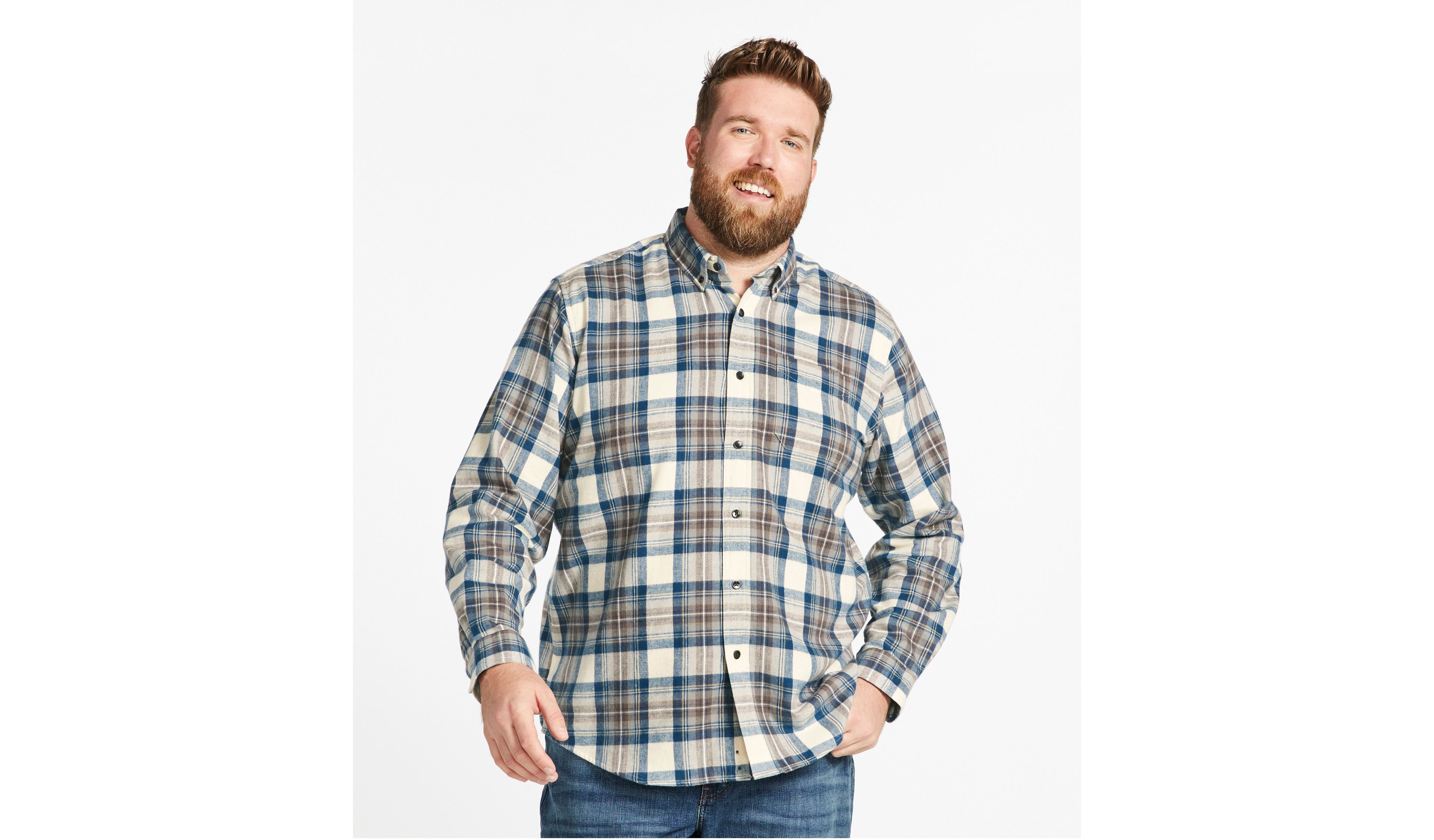 Men's Scotch Plaid Flannel Shirt, Traditional Fit