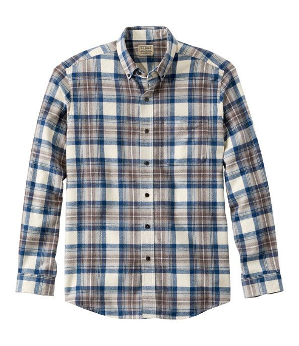 Scotch Plaid Flannel Shirt, Indigo Tartan, large image number 0