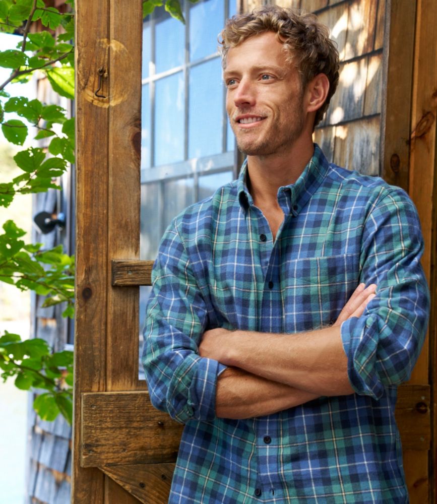 Men's Scotch Plaid Flannel Shirt, Traditional Fit