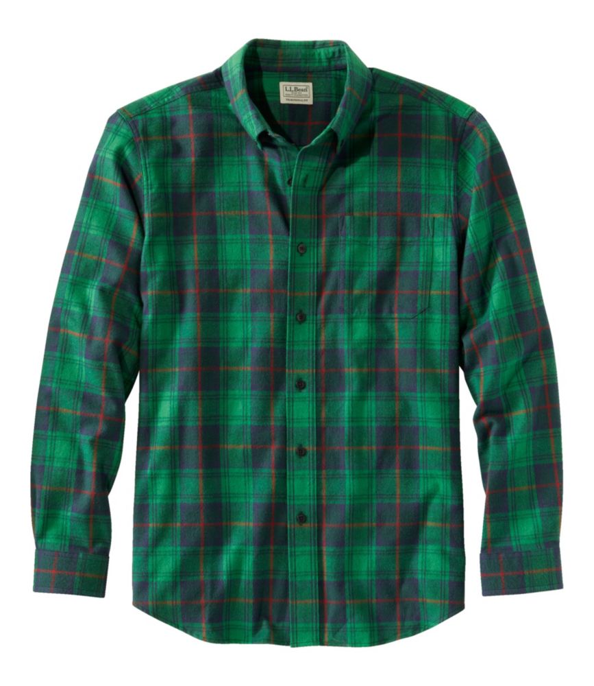 Men's Scotch Plaid Flannel Shirt, Traditional Fit Casual ButtonDown