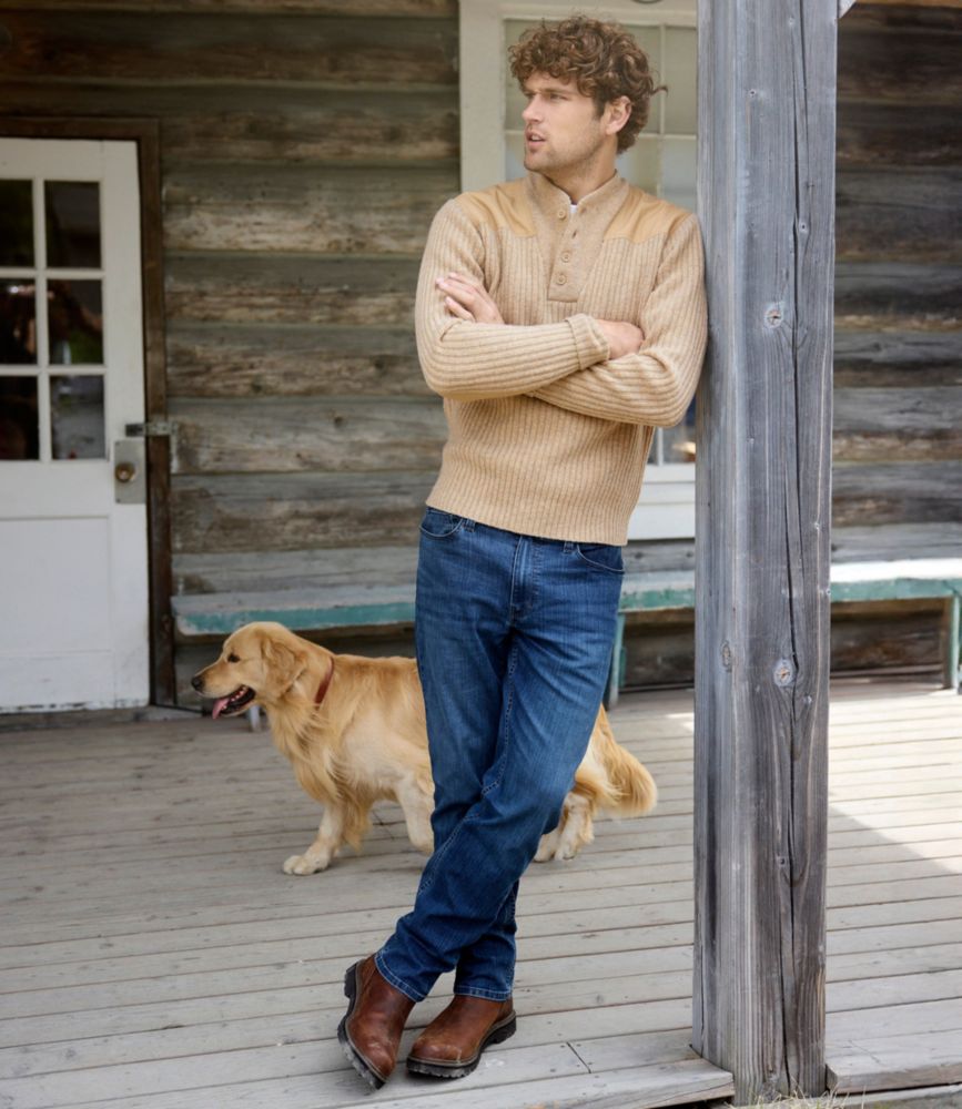 Men's Commando Sweater, Henley, Bright Navy Heather, small image number 8