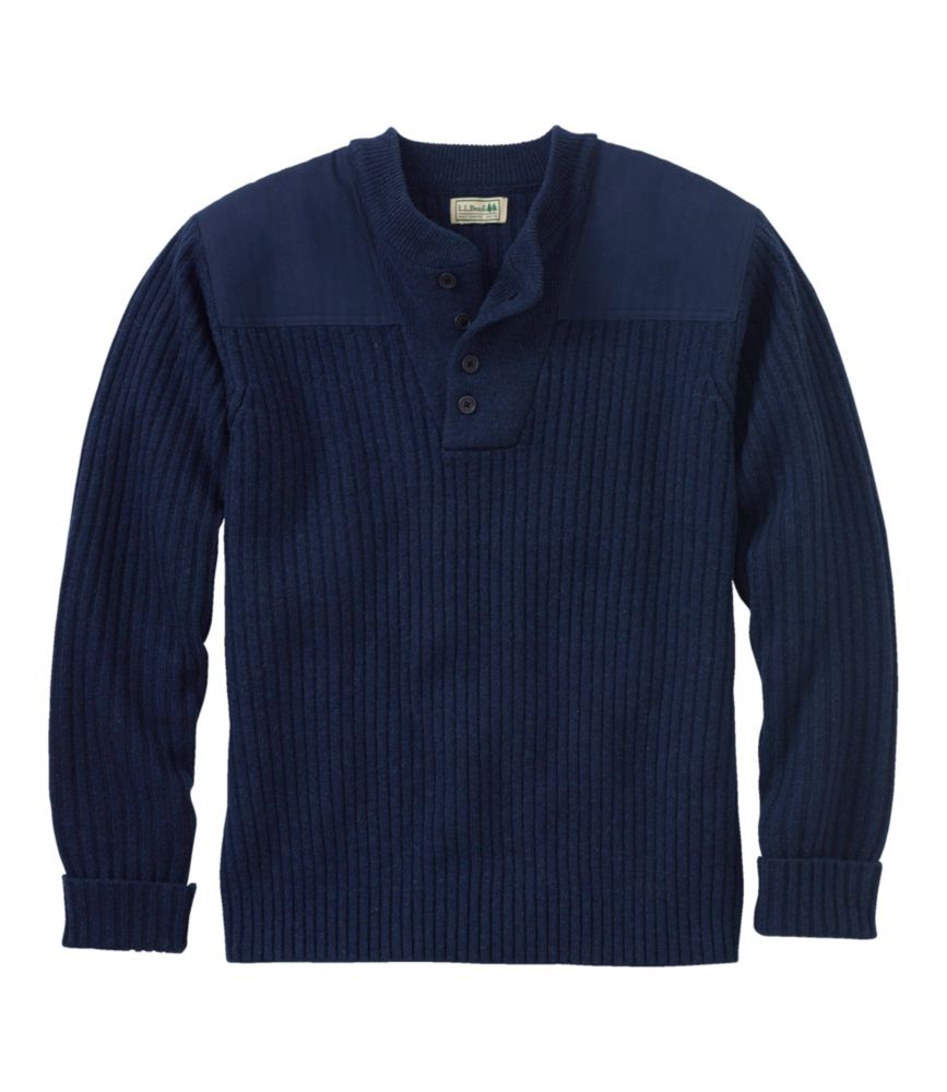 Men's Commando Sweater, Henley, Bright Navy Heather, small image number 1