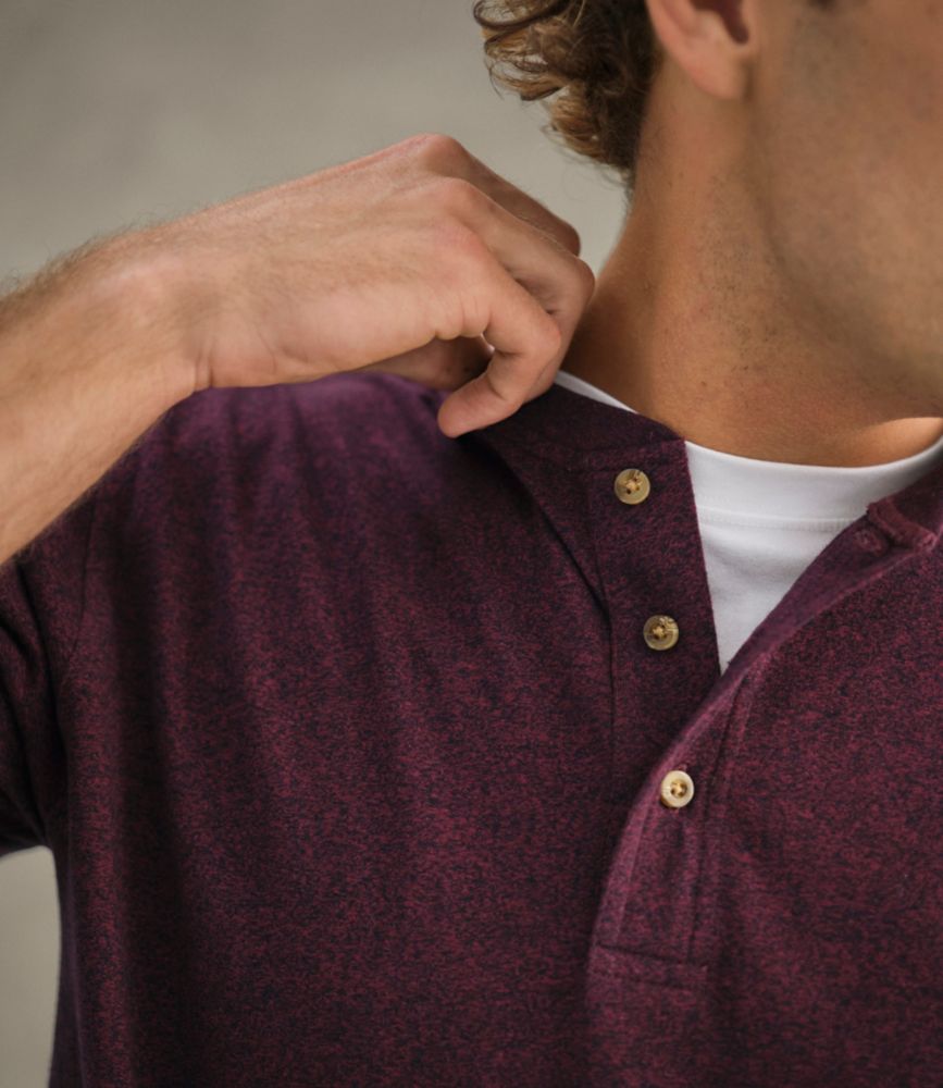 Men's Carefree Unshrinkable Tee, Traditional Fit, Long-Sleeve Henley, Navy Blue, small image number 9