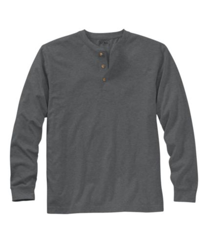 Men's Carefree Unshrinkable Tee, Traditional Fit, Long-Sleeve Henley ...