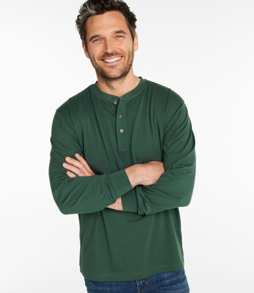 Men's Carefree Unshrinkable Tee, Traditional Fit, Long-Sleeve Henley