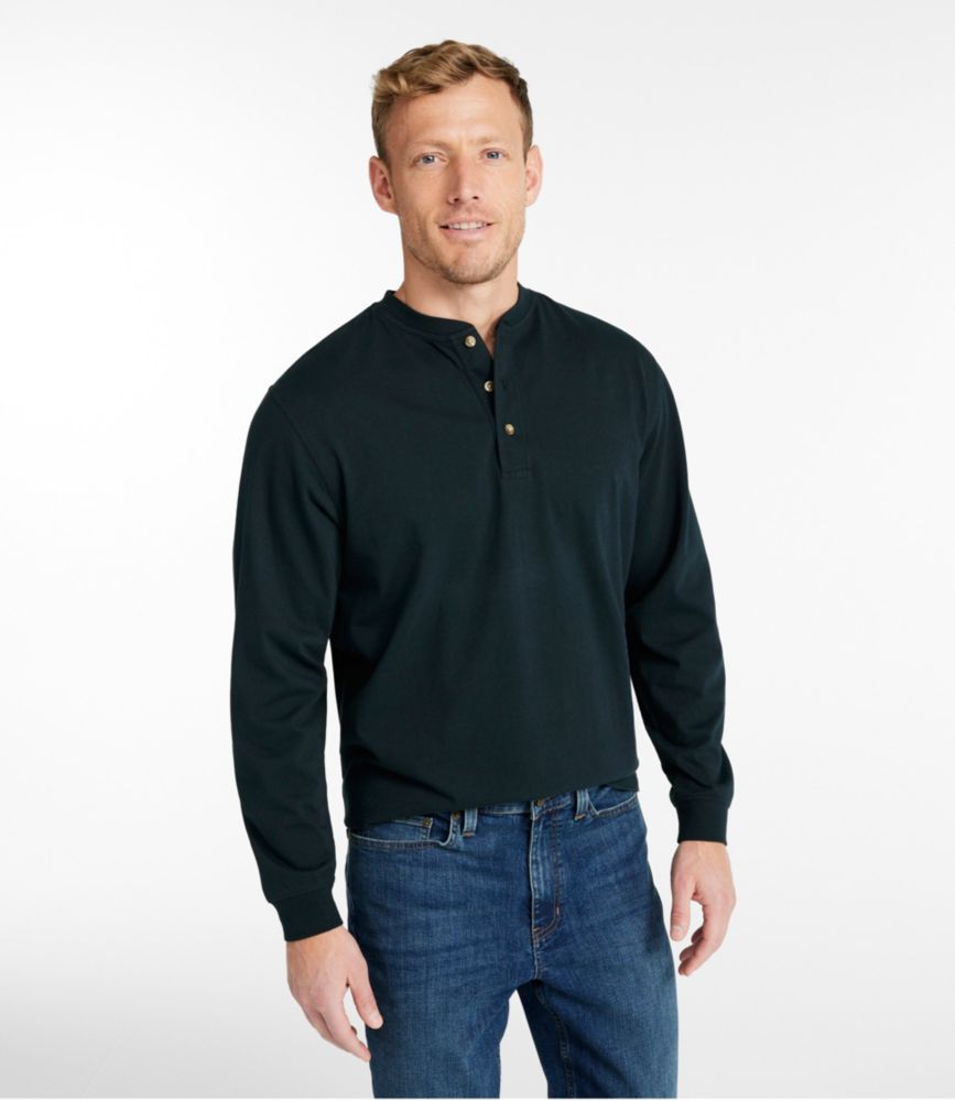 Men's Carefree Unshrinkable Tee, Traditional Fit, Long-Sleeve Henley