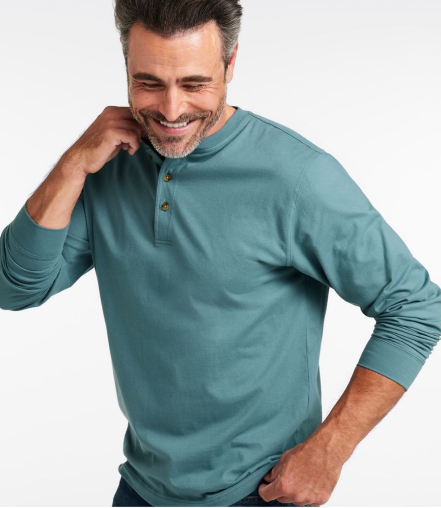 Men's Carefree Unshrinkable Tee, Traditional Fit, Long-Sleeve Henley