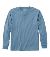 Men's Carefree Unshrinkable Tee, Traditional Fit, Long-Sleeve Blue Ridge Medium, Cotton | L.L.Bean