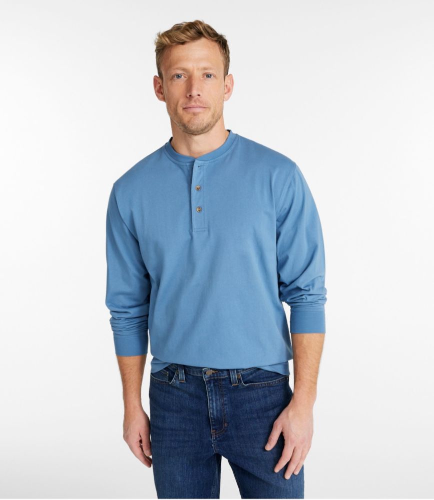 Men's Carefree Unshrinkable Tee, Traditional Fit, Long-Sleeve Henley