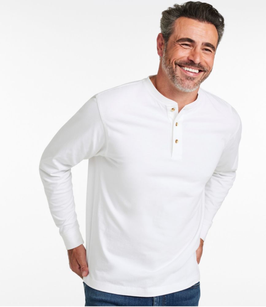 Men's Carefree Unshrinkable Tee, Traditional Fit, Long-Sleeve Henley