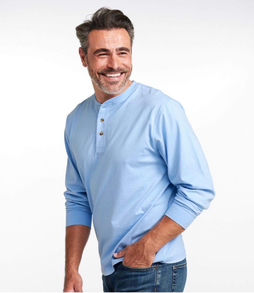 Men's Carefree Unshrinkable Tee, Traditional Fit, Long-Sleeve Henley