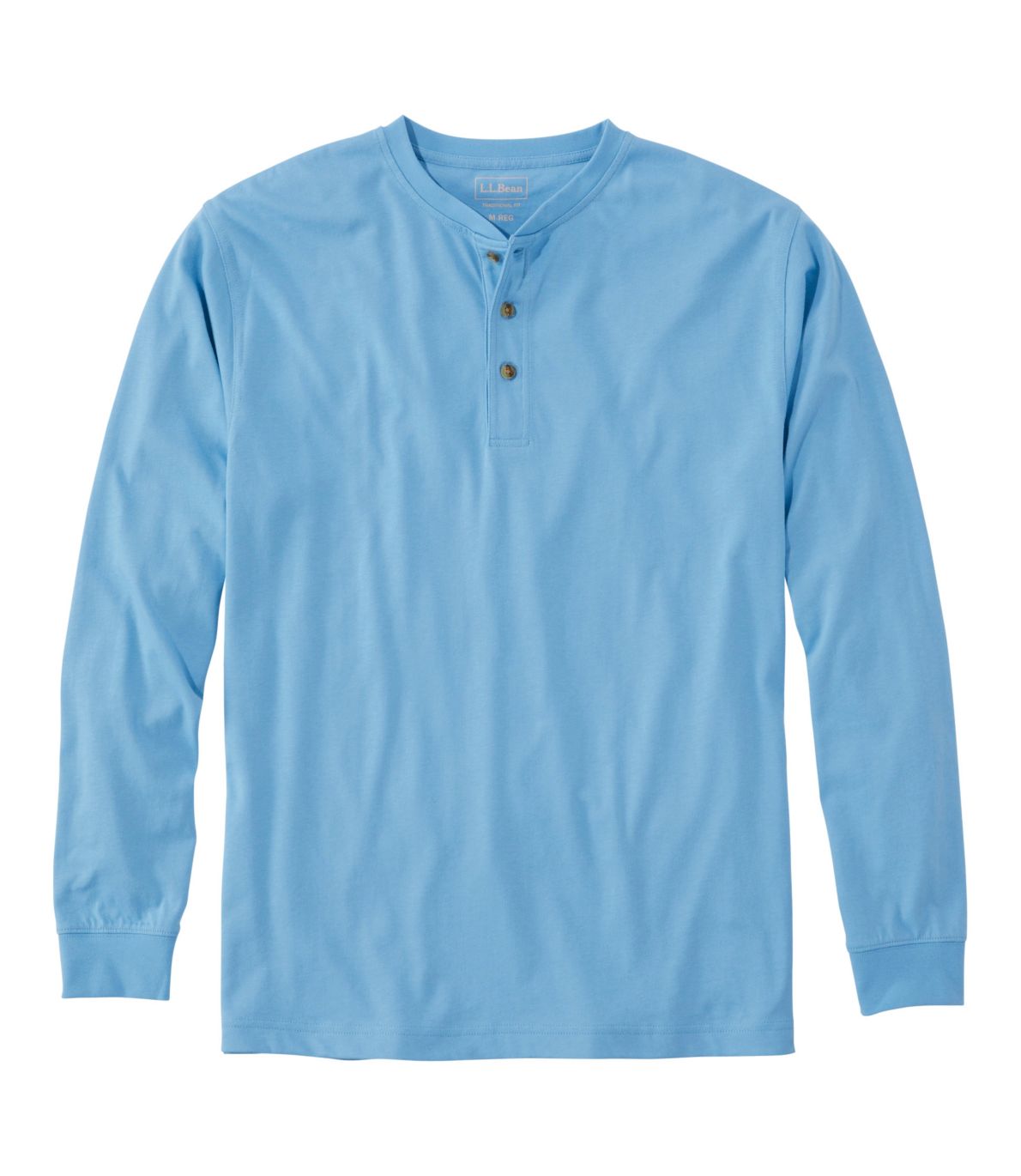 Men's Carefree Unshrinkable Tee, Traditional Fit, Long-Sleeve Henley