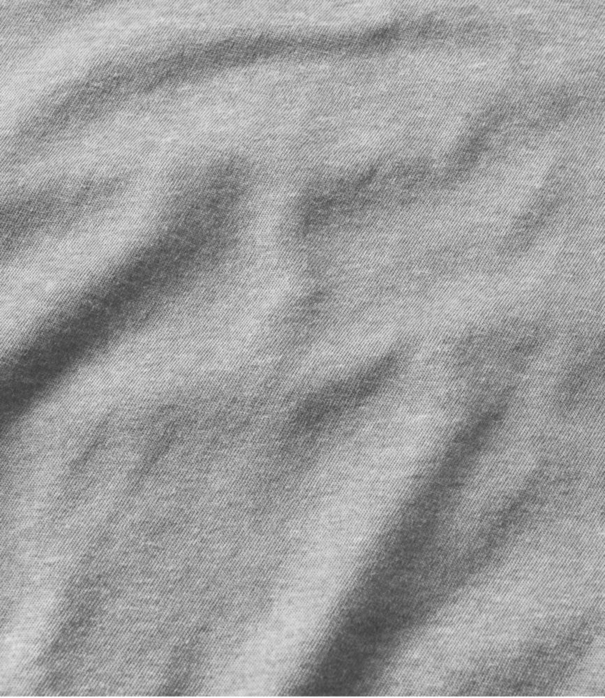 Close-up of charcoal heather gray knit fabric showing soft texture and subtle color variation.