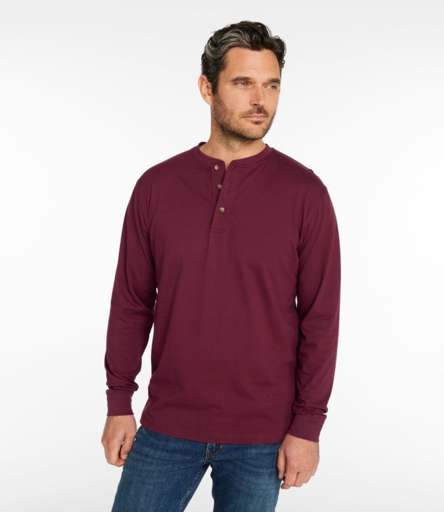 Men's Carefree Unshrinkable Tee, Traditional Fit, Long-Sleeve Henley
