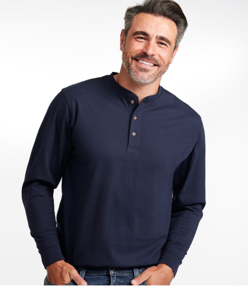 Men's Carefree Unshrinkable Tee, Traditional Fit, Long-Sleeve Henley